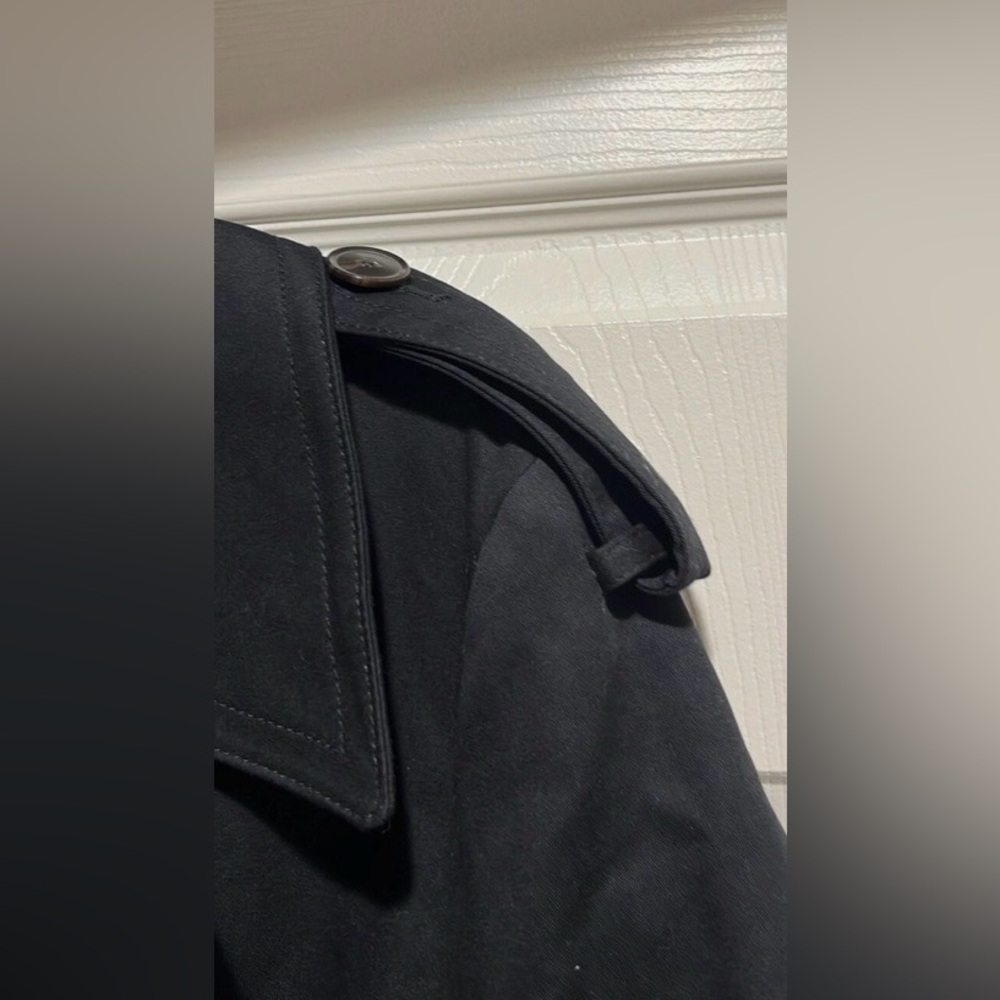 Banana Republic‎ timeless Trench Coat long in Black WATER RESISTANT - Picture 9 of 16